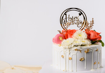 wedding cake with flowers