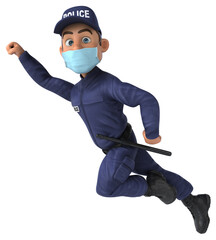 Fun 3D illustration of a cartoon Police Officer