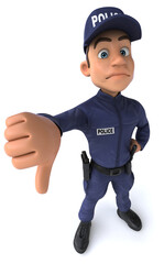 Fun 3D illustration of a cartoon Police Officer
