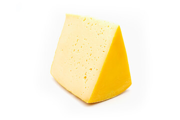 piece of yellow cheese isolated
