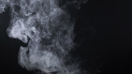 Photo of white smoke on black background