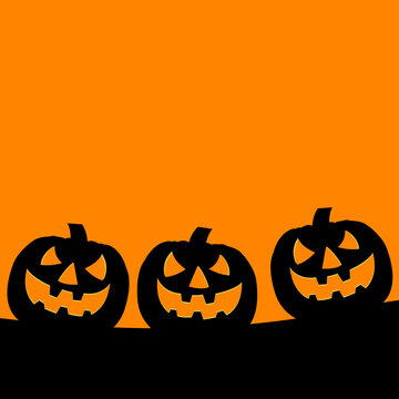 Scary halloween pumpkins background image