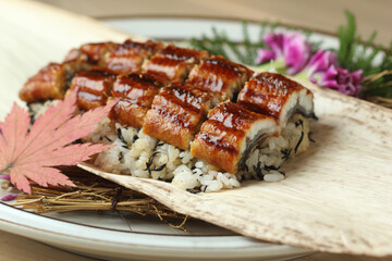 Unadon (Japanese rice bowl topping with grilled japanese freshwater eel with Teriyaki sauce)