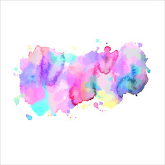 Vector splashes of paint watercolor on white.