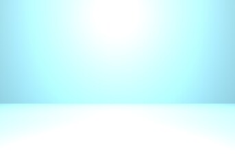 3d rendering of empty blue abstract winter concept background. Scene for advertising, cosmetic ads, showcase, presentation, website, banner, cream, fashion. Illustration. Product display