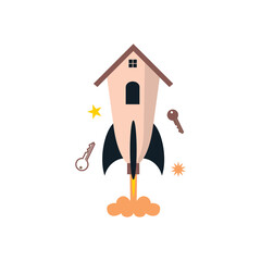 Vector of Rocket house design eps format, suitable for your design needs, logo, illustration, animation, etc.