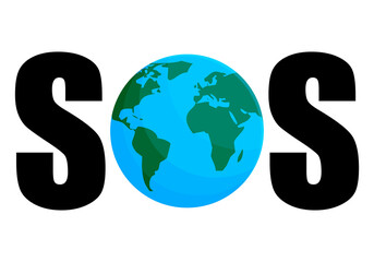 SOS con el planeta tierra en medio.