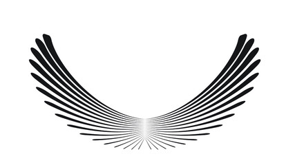 Obraz premium Abstract Bird in the Fly . Wings icon . Logo Designed Using Black speed lines . Vector