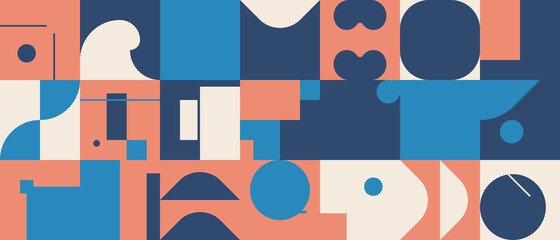 Abstract Vector Pattern Graphics With Simple Geometric Shapes