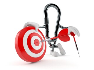 Carabiner character with bull's eye