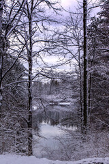Strip mine Lakes in winter