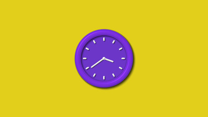 Counting down purple color 12 hours 3d wall cock isolated,clock isolated