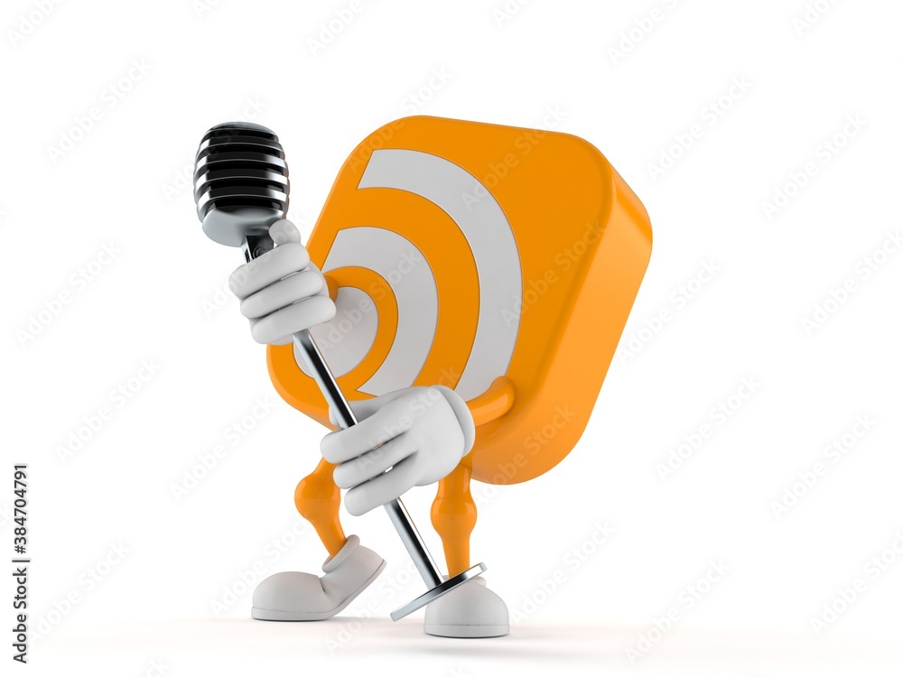 Canvas Prints rss icon character singing into microphone