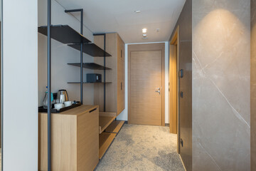 Hotel room interior, entrance area