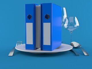 Ring binders with plate and cutlery