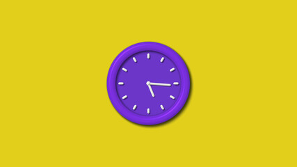 Counting down purple color 12 hours 3d wall cock isolated,clock isolated