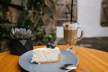 A piece of cheesecake at the restaurant