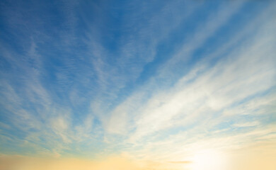 Obraz premium Clouds on blue sky, beautiful landscape skyline background
