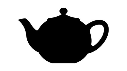 Black silhouette of a teapot for tea or coffee. Template for menu, cards or posters.
