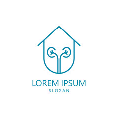 Modern Simple Kidney Care Logo Line Art Style, suitable for community, company, or anyone who concern on kidney care issue