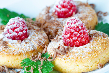 Cookies with raspberry and chocolate