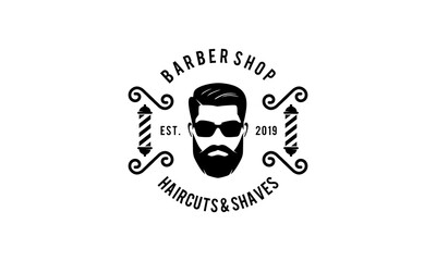 Barber Shop Haircuts & Shaves Logo