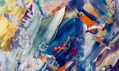 Farbtextur. Handgezeichnet. Hintergrund der abstrakten Kunst. Handgezeichnet. Ölgemälde auf Leinwand. Moderne, zeitgenössische Kunst. Bunte Leinwand. Hintergrund der Wanddekoration © Valeriy