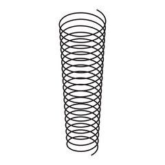  various shaped metal springs tapering. coil spring on white background 
