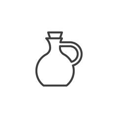 Jewish wine jug line icon. linear style sign for mobile concept and web design. Decanter, jug outline vector icon. Symbol, logo illustration. Vector graphics
