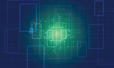 technology digital chip circuit lines abstract graphics background vector