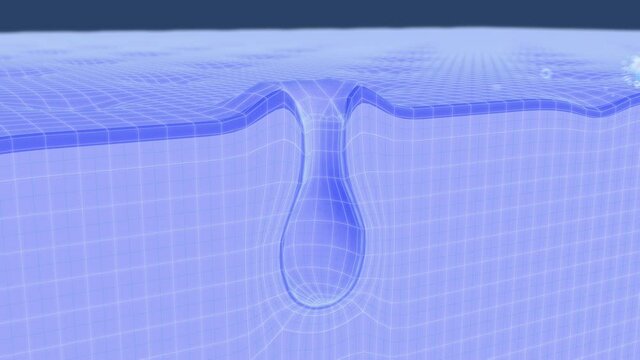 3D animation of a skin pore cleaning demo in xray