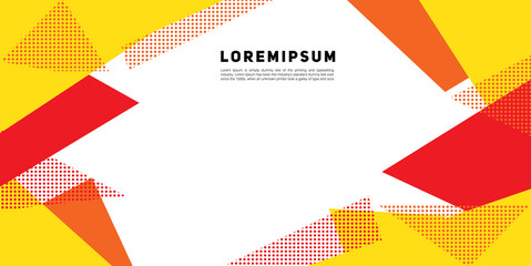 abstract yellow and orange vector graphics with triangles and dots vector design illustration