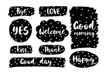 Collection hand drawn communicate speech. Design element business message.