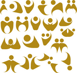 20 abstract logo choices with gold color