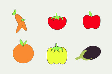 fruits and vegetables vector design illustration