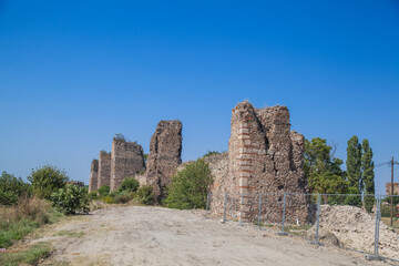 Fototapeta premium Smederevo Fortress. Medieval fortified city. Located on the right bank of the Danube river. Smederevo, Serbia.