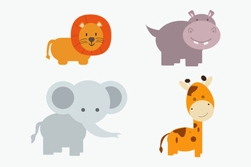 set of animals vectors design illustration