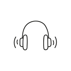 Headphone doodle vector icon. Earphones sketch on white background