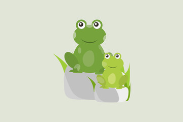 set of cartoon frog vector design illustration