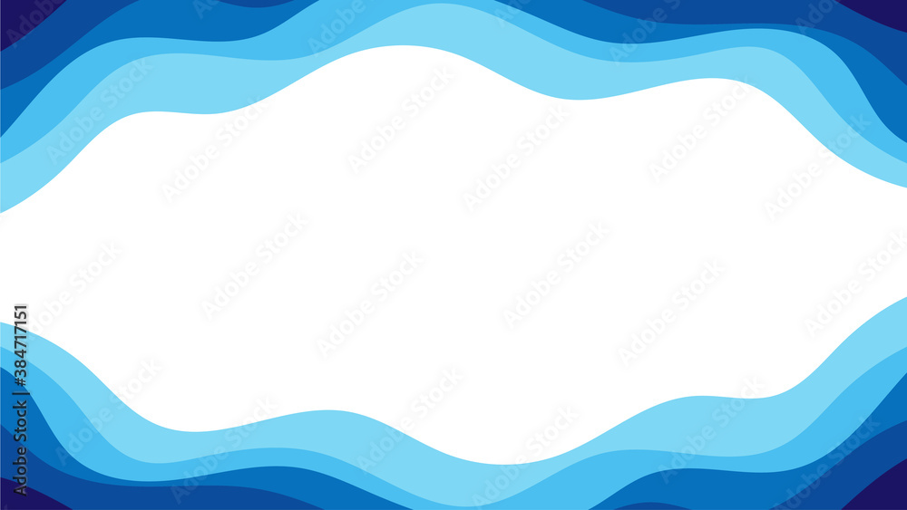 Wall mural abstract patterns blue sea ocean wave banner vector background.