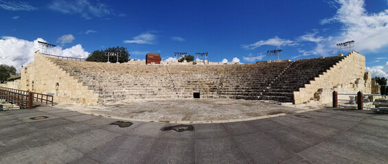 An ancient Greek Amphitheater in Kourion Archaeological Site, Cyprus.