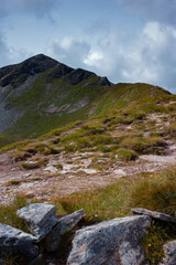 landscape in the mountains, mountain road in the mountains, landscape with mountains and sky, path to the mountains