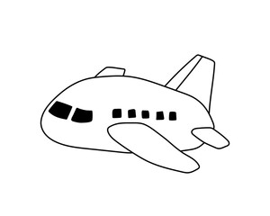 飛行機の手描きのイラスト／シンプル／かわいい／落書き／航空機／交通／ジェット機／旅客機