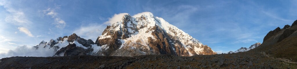 Fototapeta premium mount Salkantay or Salcantay evening panorama Peru