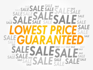 Lowest Price Guaranteed words cloud, business concept background