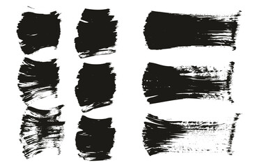 Flat Paint Brush Thick Short Mix Background High Detail Abstract Vector Background Mix Set 