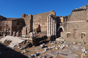 Forum of Augustus in City of Rome, Italy