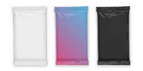 paper flow packaging with transparent shadows isolated on white background mock up 