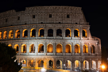 Fototapeta na wymiar Colosseum in Rome at Night