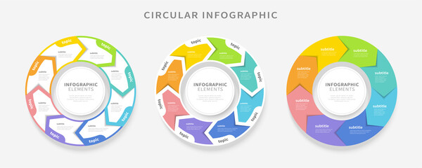 Colorful circular infographics